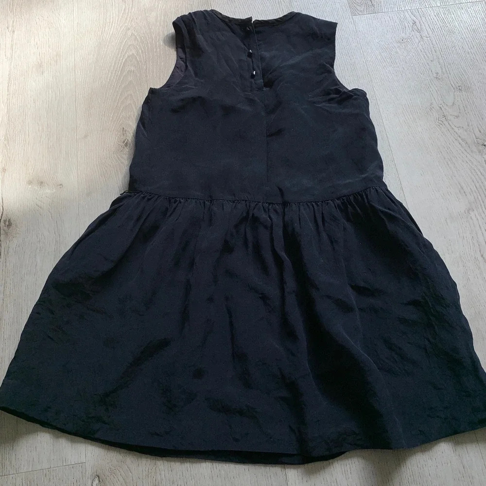 CREWCUTS‎ J.Crew Girls Sz 8 Black 100% Silk Sleeveless Drop Waist Dress LBD